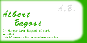 albert bagosi business card